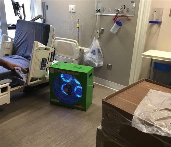 SERVPRO drying equipment in a hospital in Boca Raton, FL.