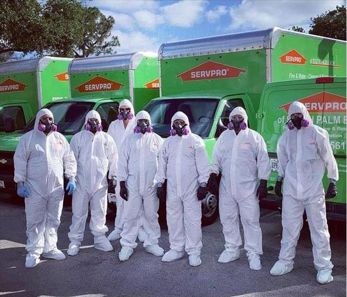 Servpro team with protective gear in Boca Raton, FL.